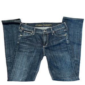 Citizens Of Humanity Womens Ava Jeans Size 27 Blue Denim Low Rise Straight Leg